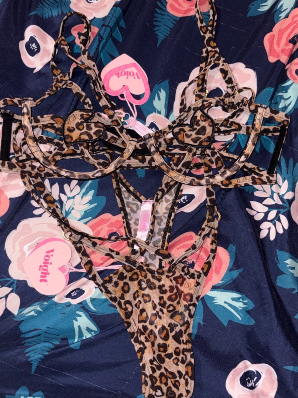 Voight leopard print lingerie set
